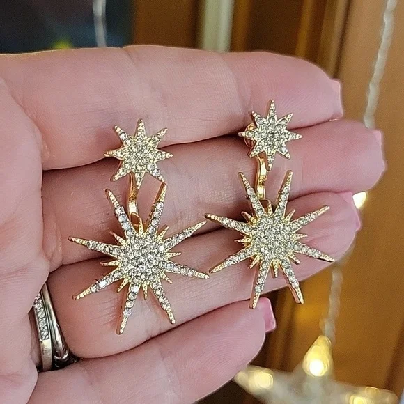 Gorgeous Front/Back Starburst Earrings - Picture 5 of 10